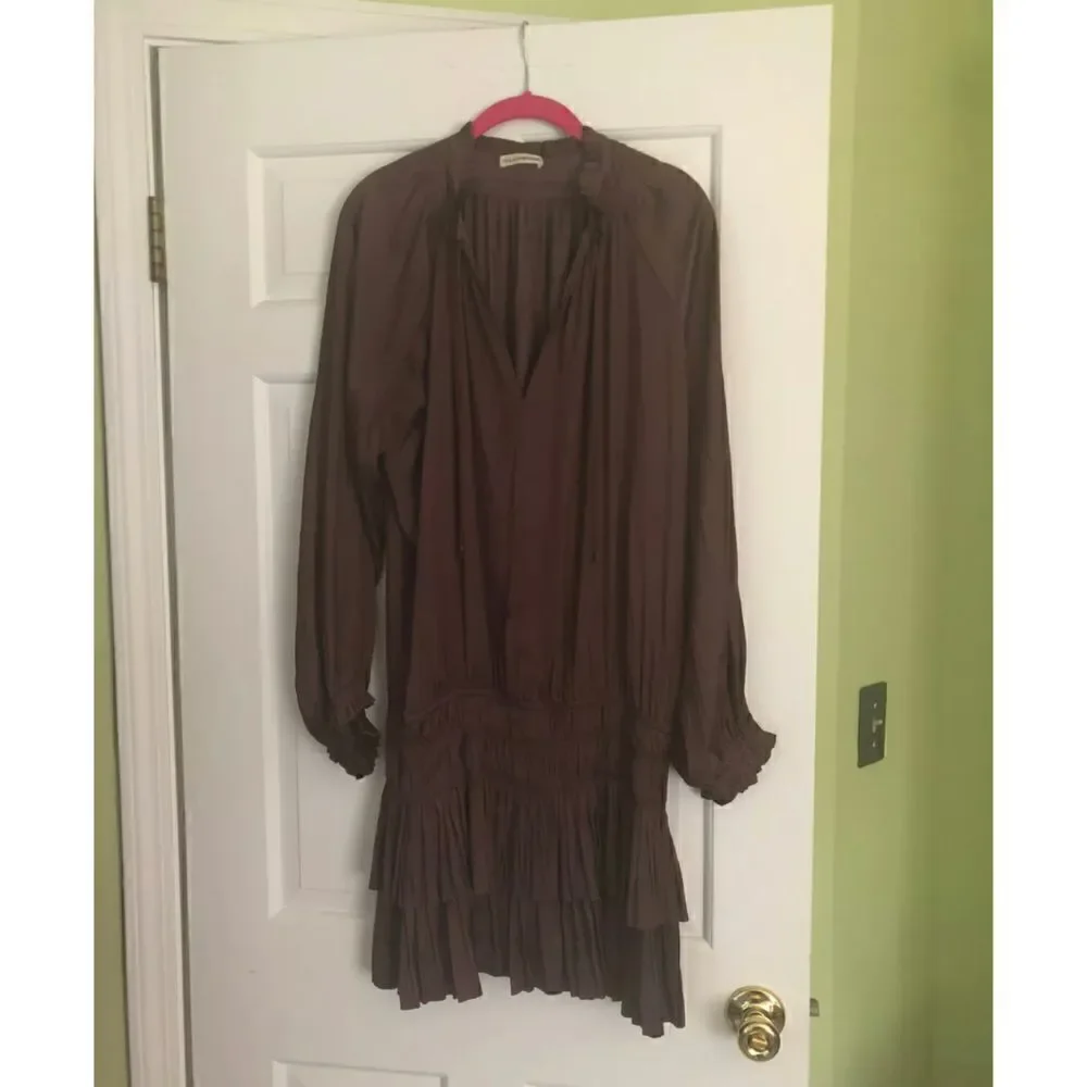 Ulla Johnson Piera Pleated Drop Waist Dress - Picture 5 of 10